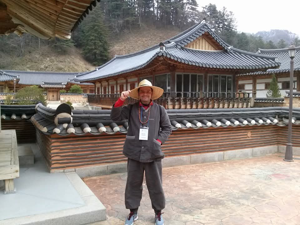 Man having a Temple Stay in Korea